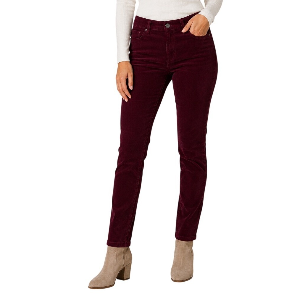 Buffalo David Burgundy Wine Mid-Rise Skinny Corduroy Pants 6/28